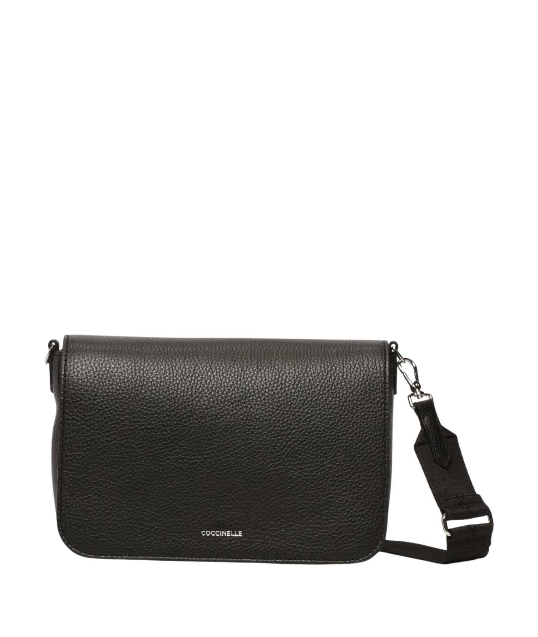 COCCINELLE Черная кожаная сумка через плечо, фото 1