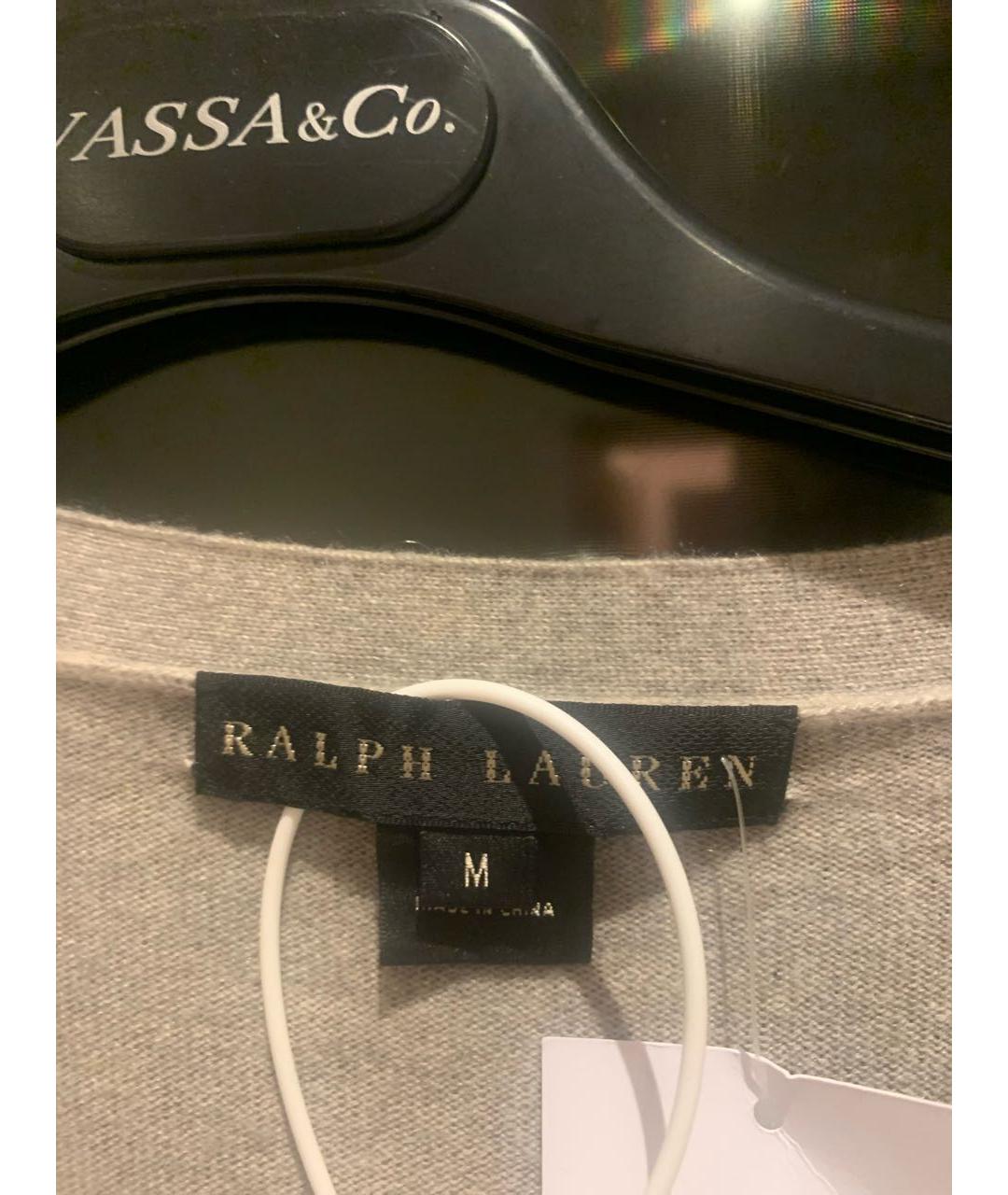 RALPH LAUREN Серый кашемировый кардиган, фото 3