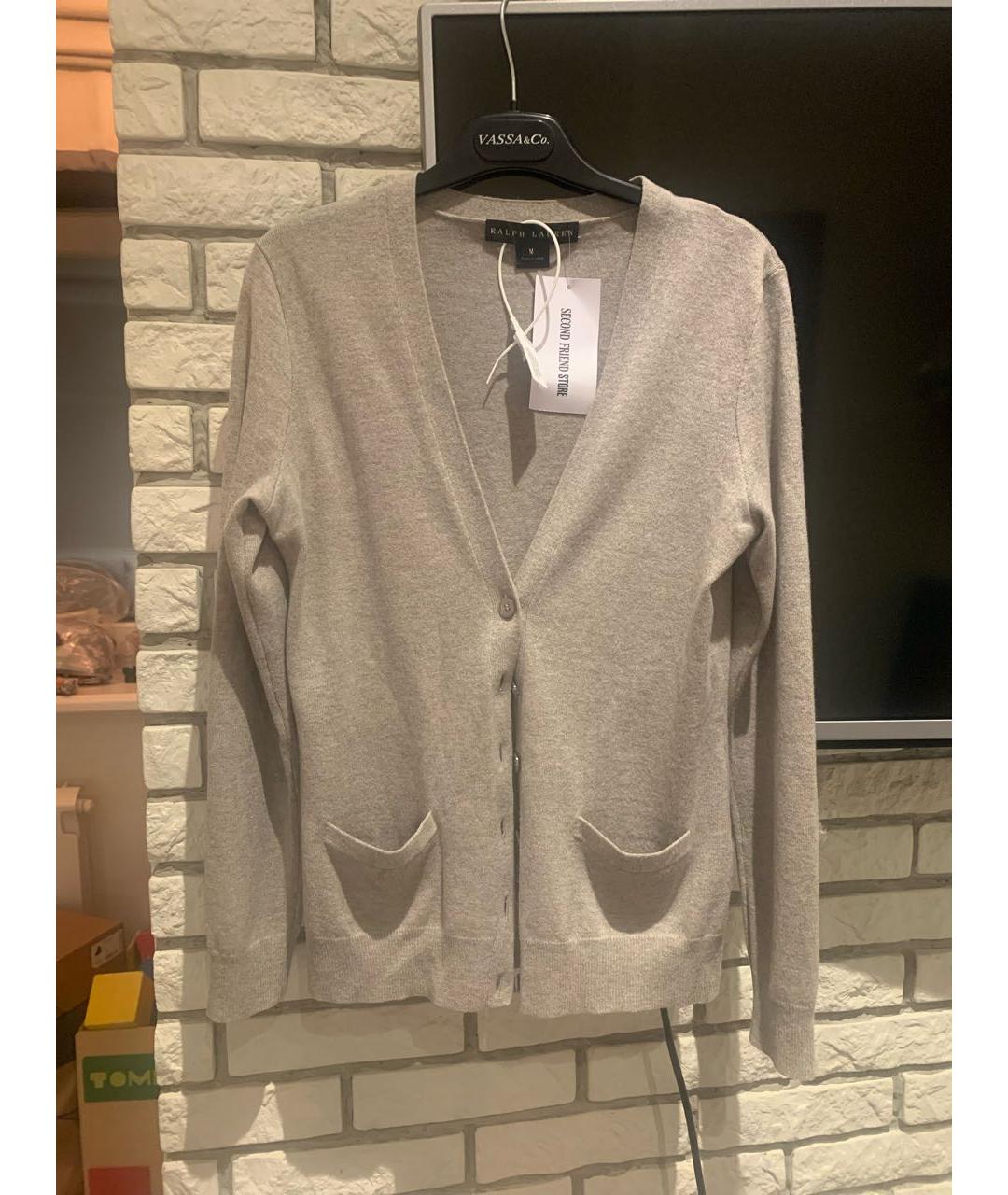 RALPH LAUREN Серый кашемировый кардиган, фото 7