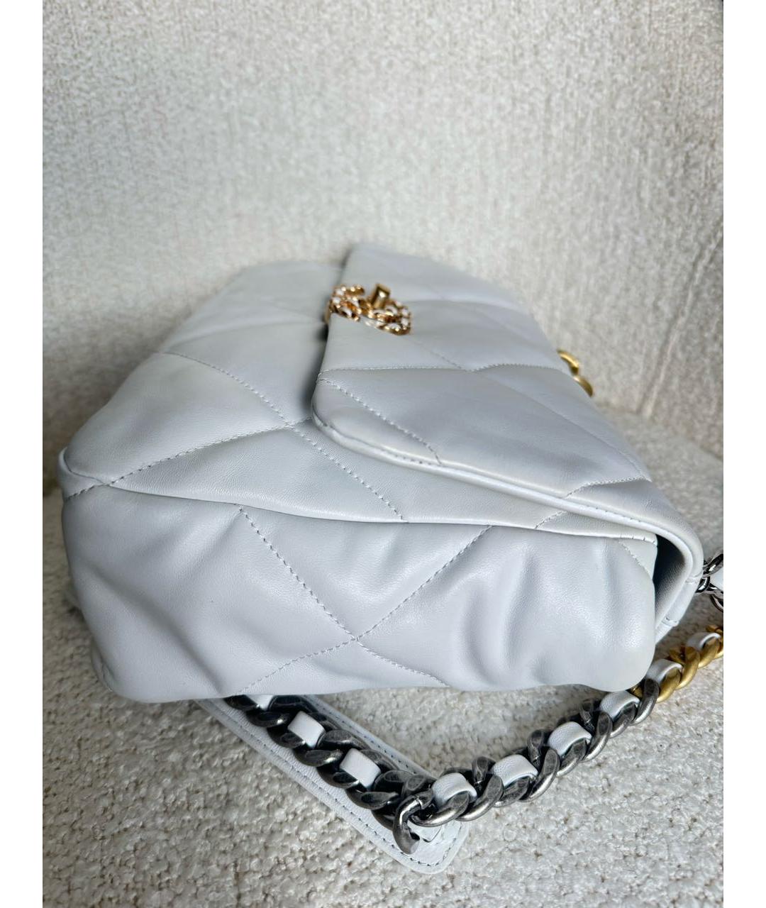 CHANEL Белая кожаная сумка через плечо, фото 3