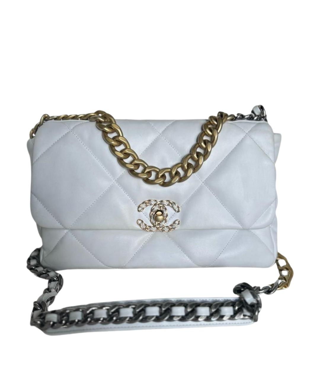 CHANEL Белая кожаная сумка через плечо, фото 1