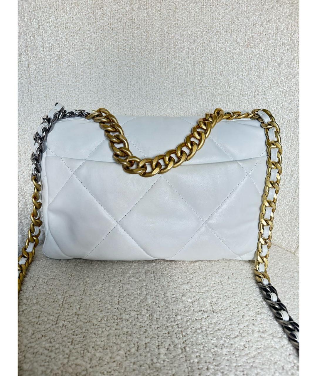 CHANEL Белая кожаная сумка через плечо, фото 4