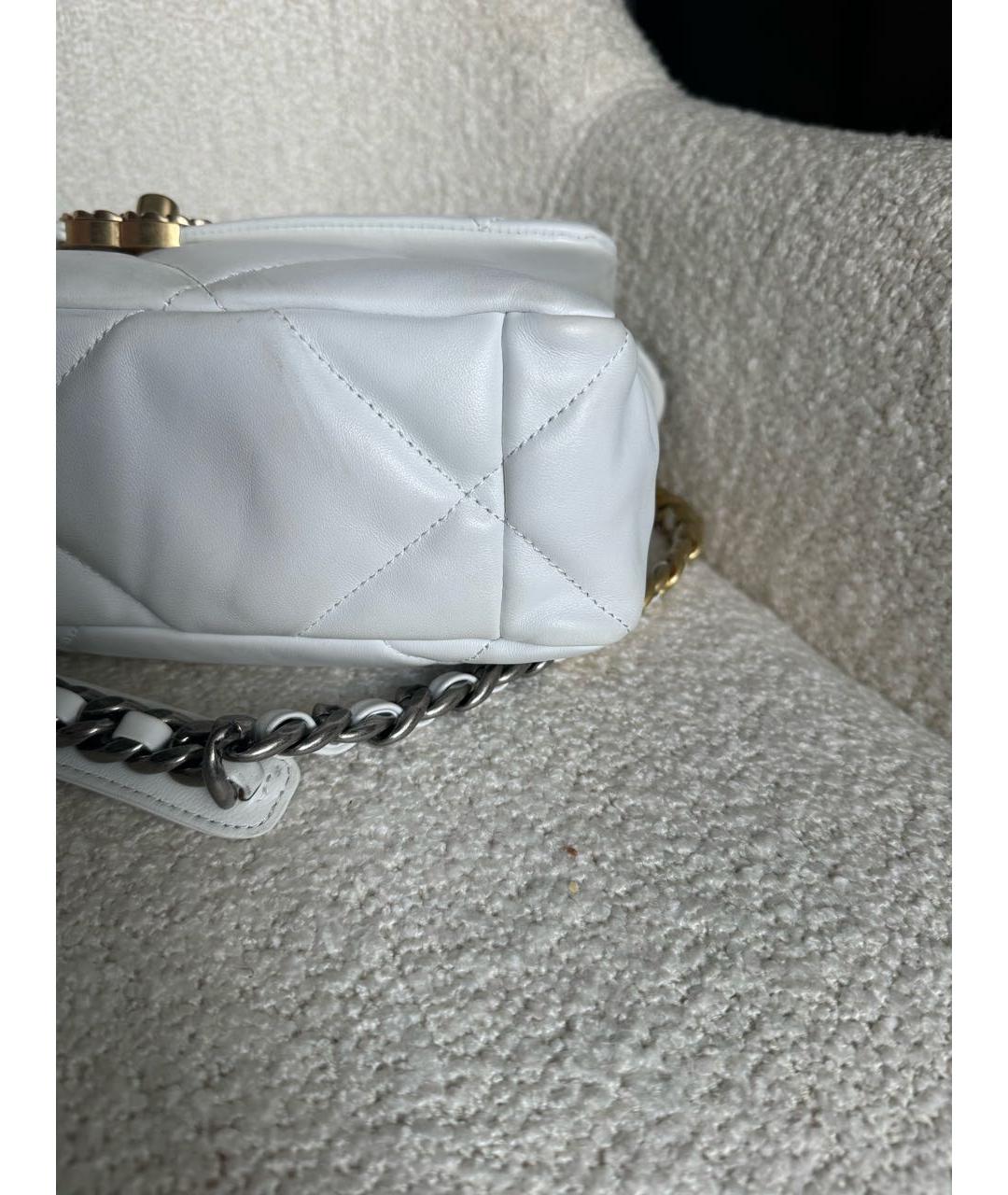 CHANEL Белая кожаная сумка через плечо, фото 7