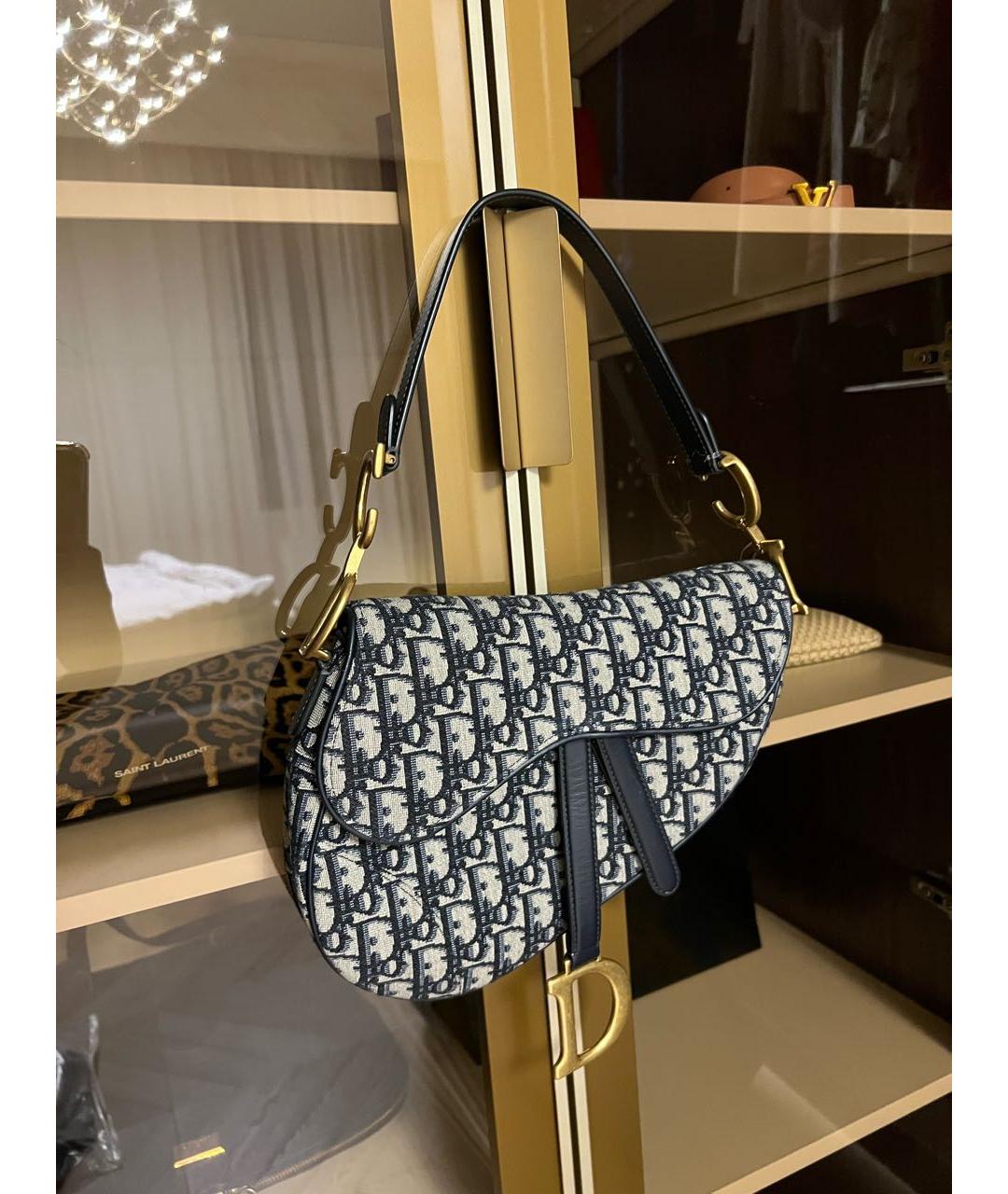 CHRISTIAN DIOR Темно-синяя сумка через плечо, фото 5