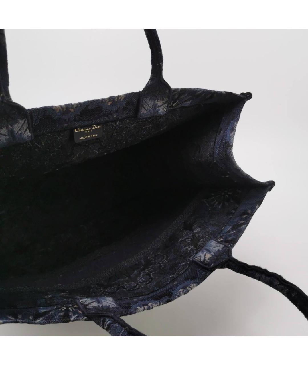 CHRISTIAN DIOR Темно-синяя твидовая сумка тоут, фото 6