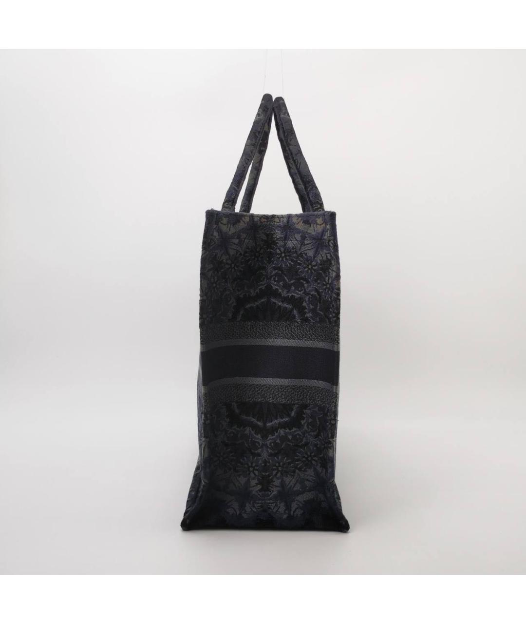 CHRISTIAN DIOR Темно-синяя твидовая сумка тоут, фото 3