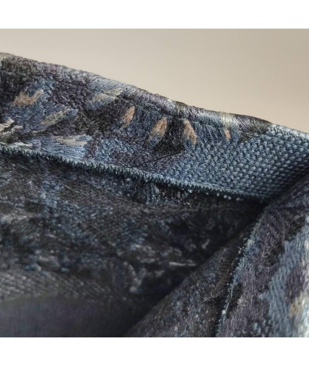 CHRISTIAN DIOR Темно-синяя твидовая сумка тоут, фото 8
