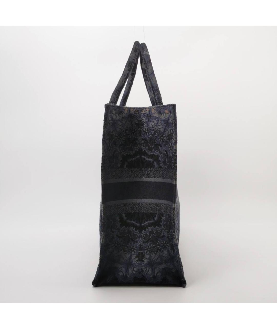 CHRISTIAN DIOR Темно-синяя твидовая сумка тоут, фото 2