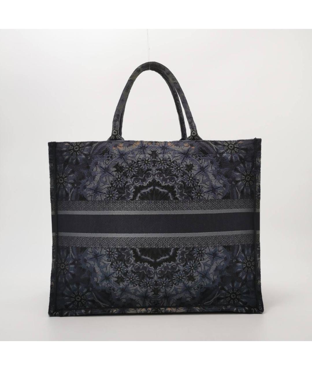 CHRISTIAN DIOR Темно-синяя твидовая сумка тоут, фото 4