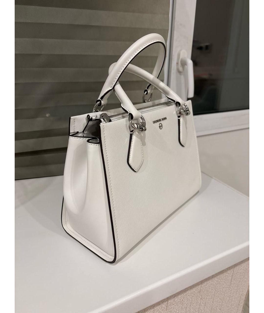 MICHAEL KORS Белая кожаная сумка с короткими ручками, фото 2