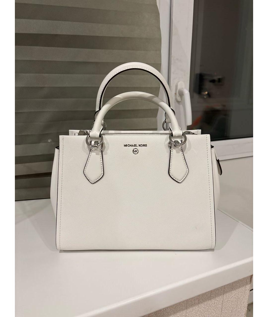 MICHAEL KORS Белая кожаная сумка с короткими ручками, фото 9