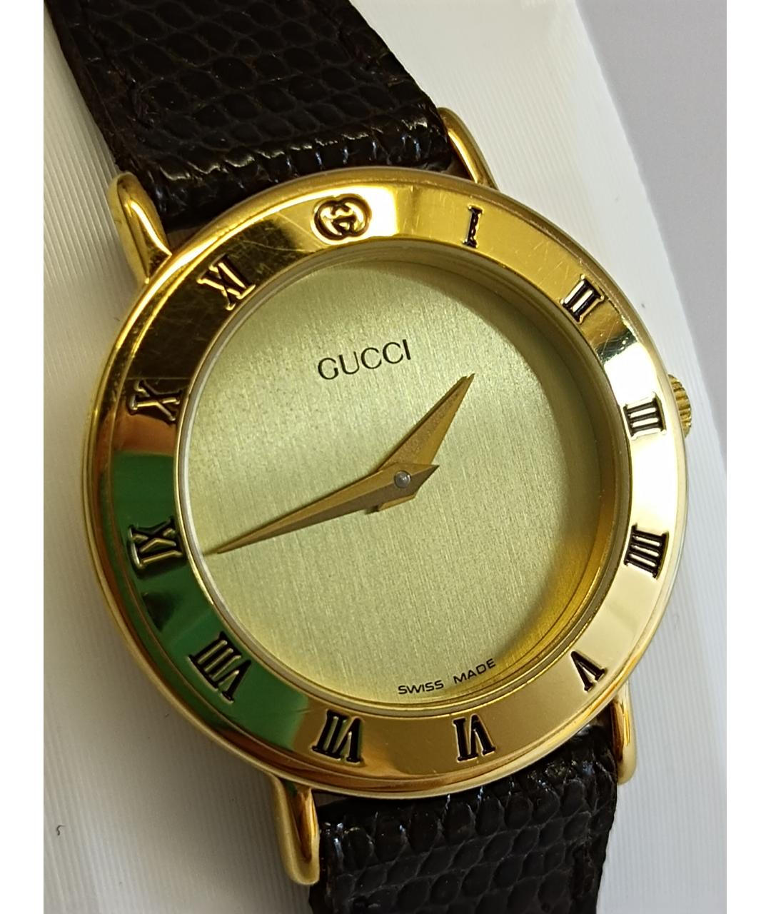 GUCCI Золотые стальные часы, фото 4