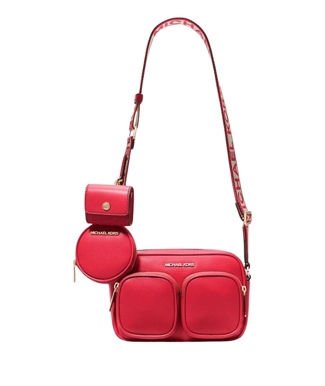 MICHAEL KORS Красная кожаная сумка через плечо, фото 1