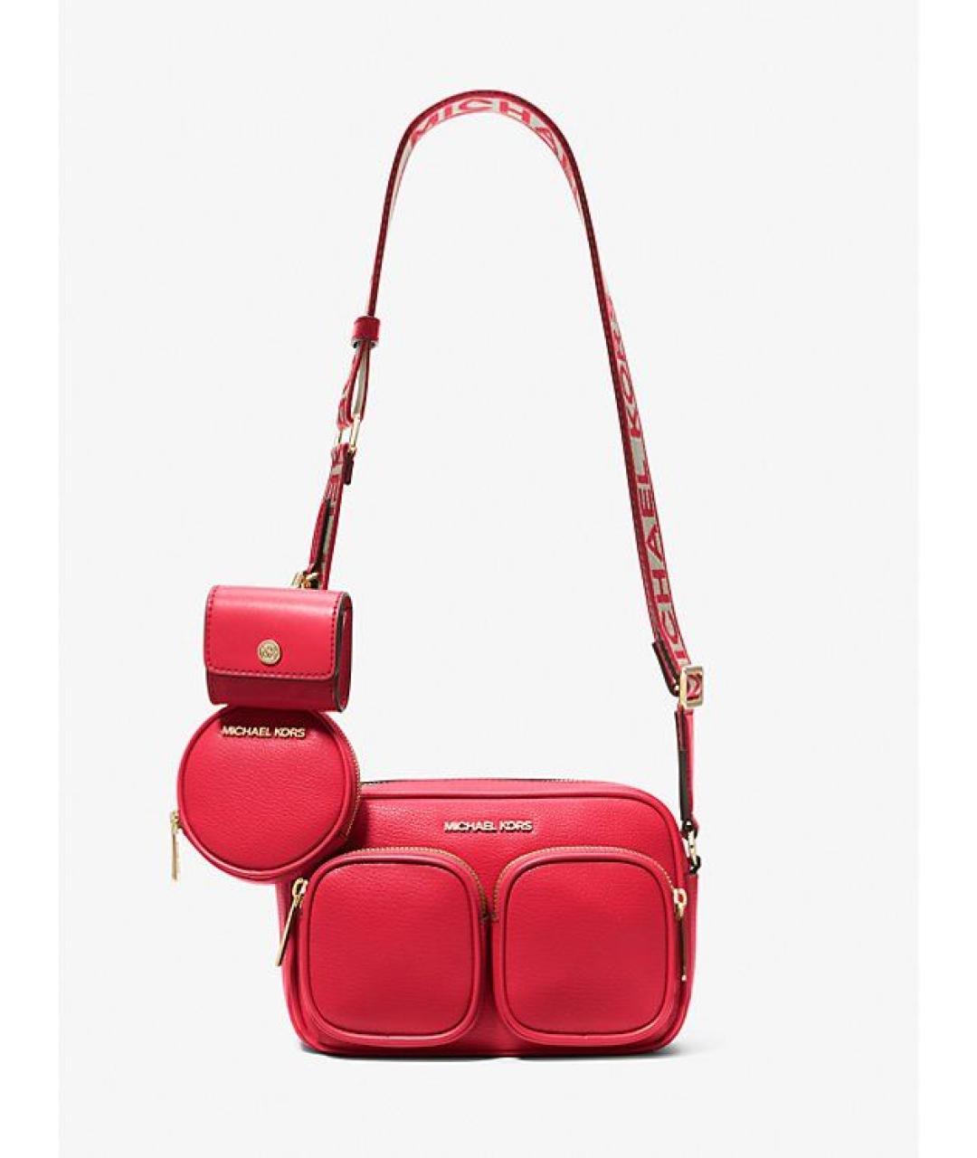 MICHAEL KORS Красная кожаная сумка через плечо, фото 5