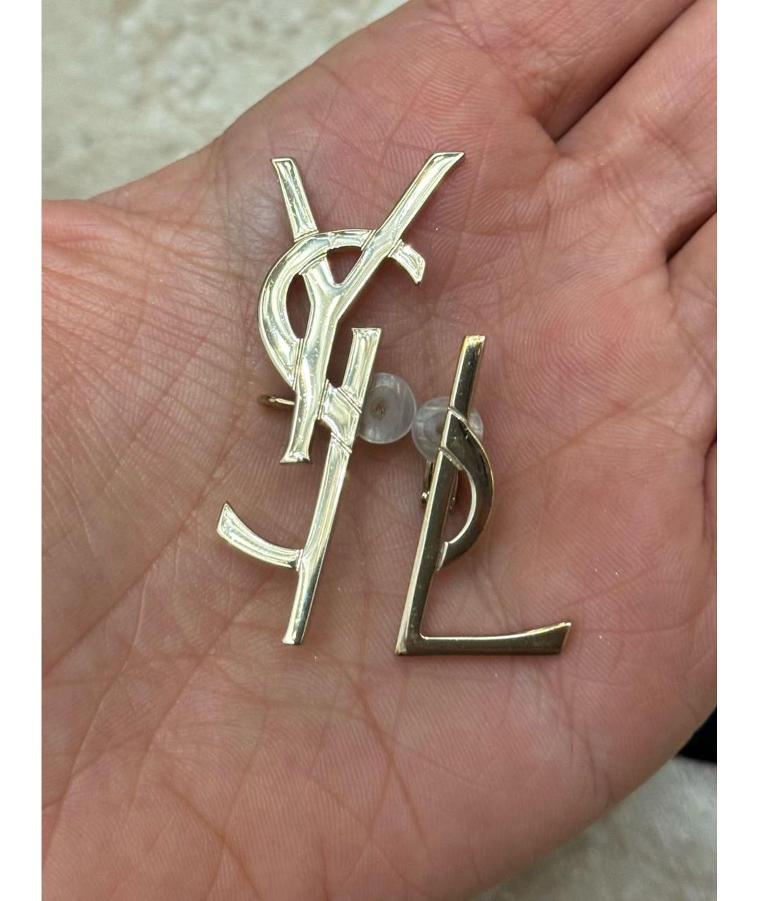 SAINT LAURENT Золотые металлические клипсы, фото 2