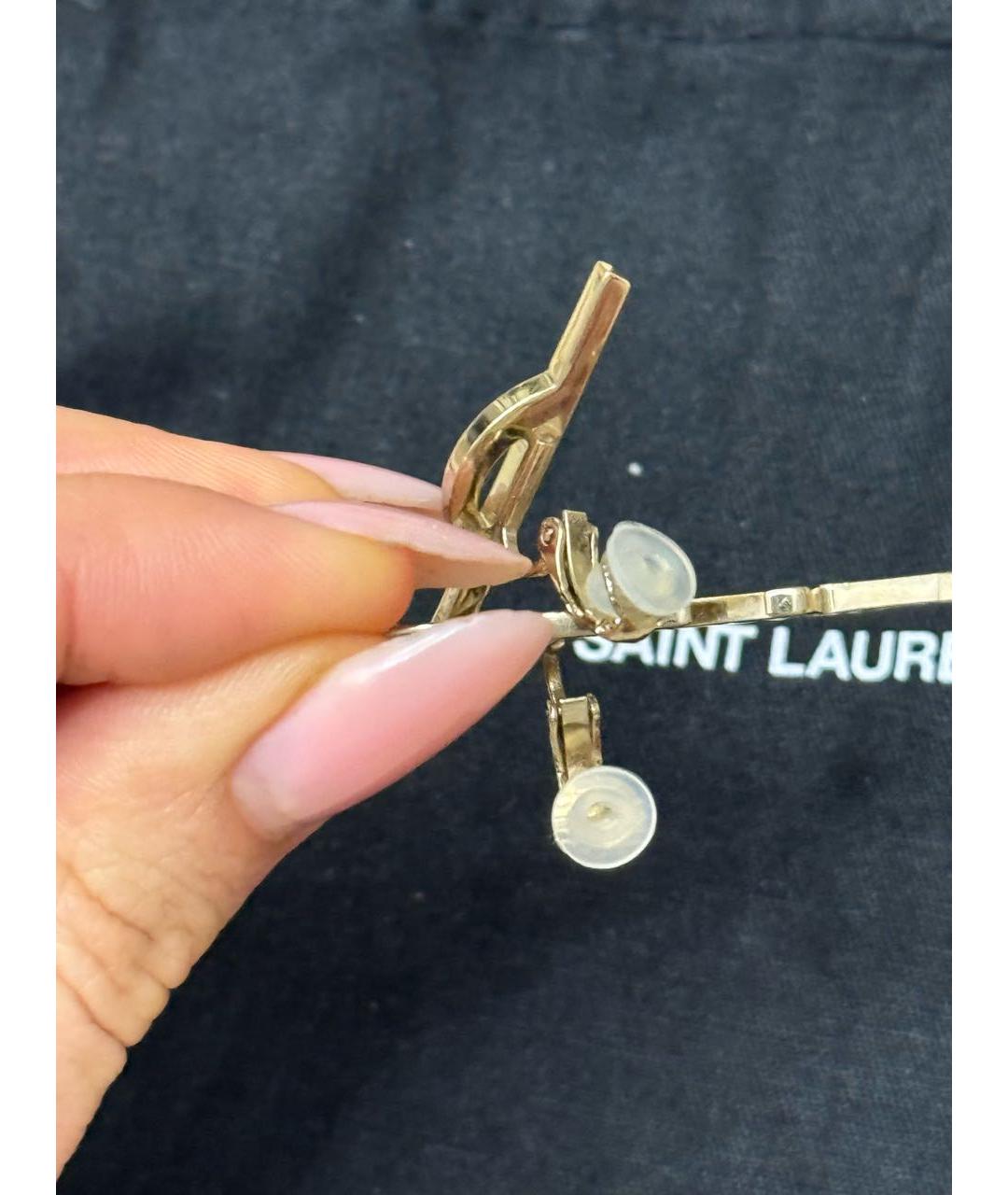 SAINT LAURENT Золотые металлические клипсы, фото 6
