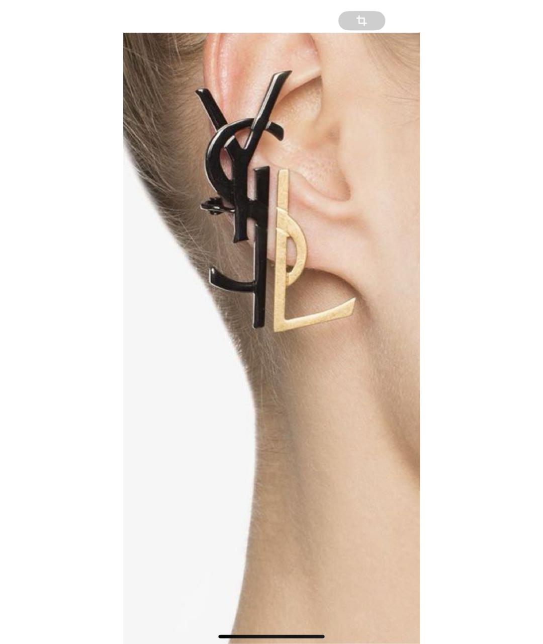 SAINT LAURENT Золотые металлические клипсы, фото 8