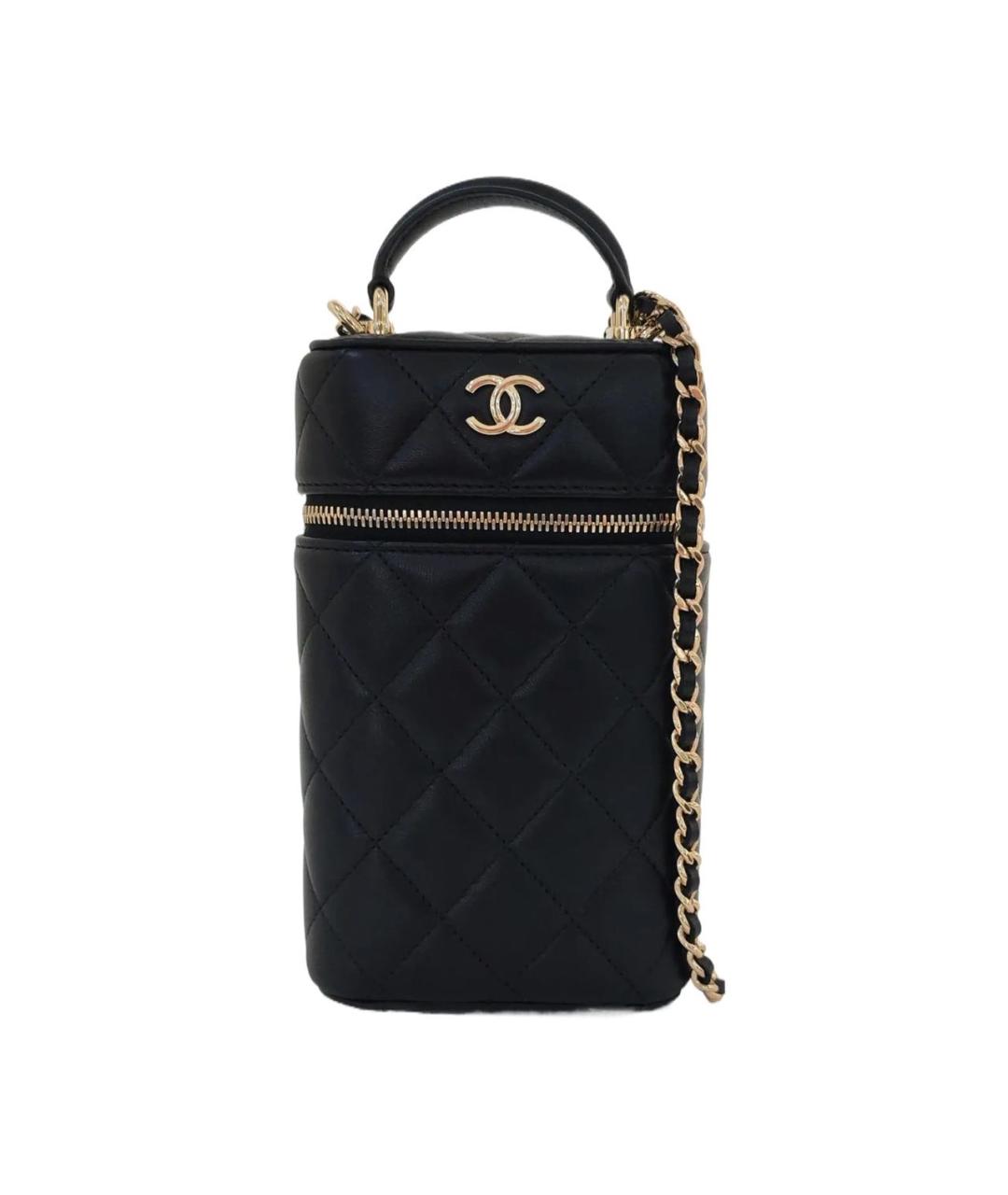 CHANEL Черная кожаная сумка с короткими ручками, фото 1