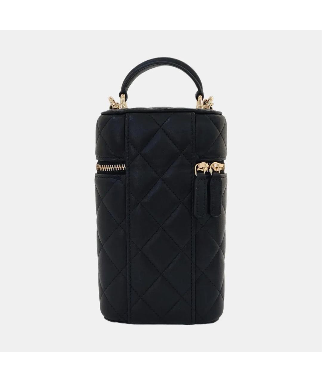 CHANEL Черная кожаная сумка с короткими ручками, фото 3
