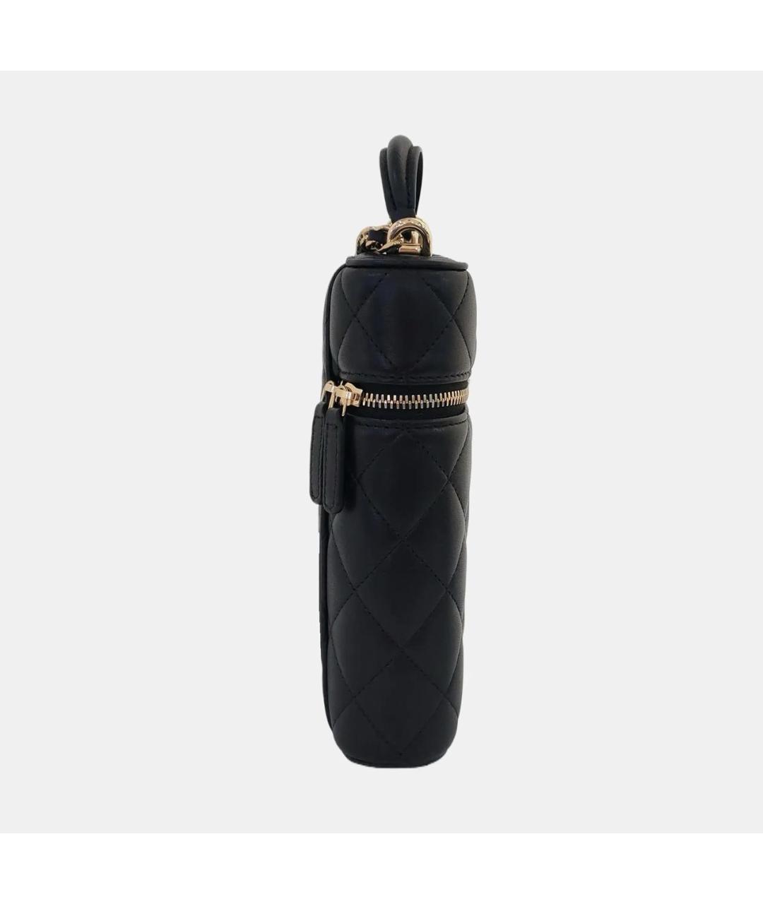 CHANEL Черная кожаная сумка с короткими ручками, фото 2