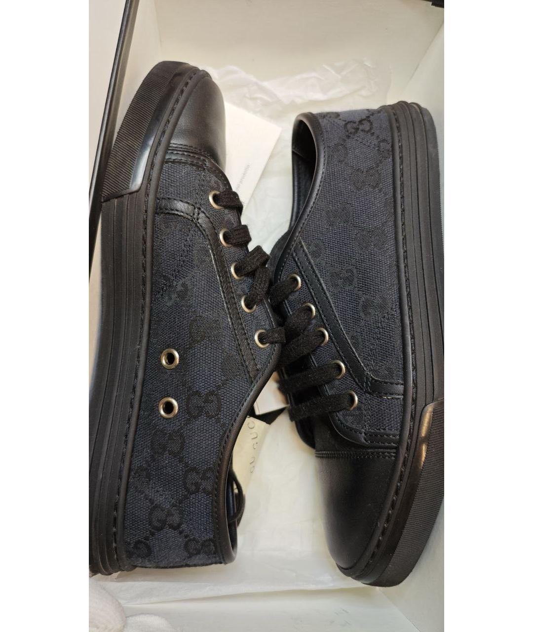 GUCCI Темно-синие кожаные кеды, фото 3