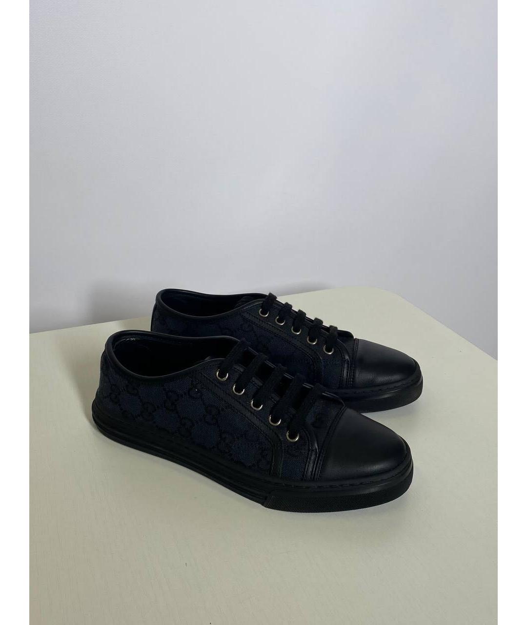 GUCCI Темно-синие кожаные кеды, фото 5