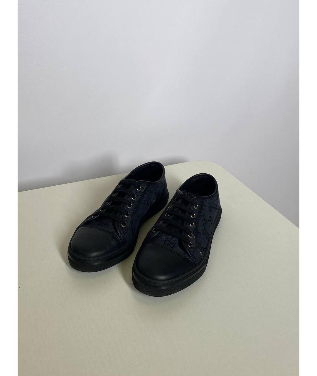 GUCCI Темно-синие кожаные кеды, фото 4