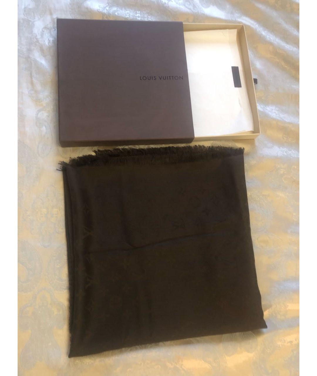 LOUIS VUITTON Коричневый платок, фото 9