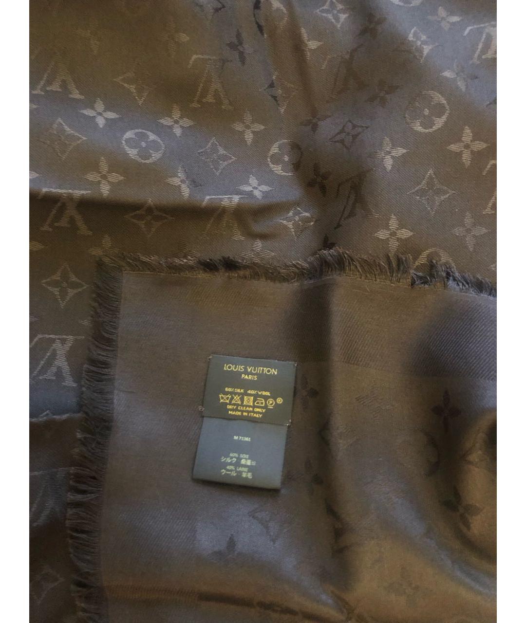 LOUIS VUITTON Коричневый платок, фото 3