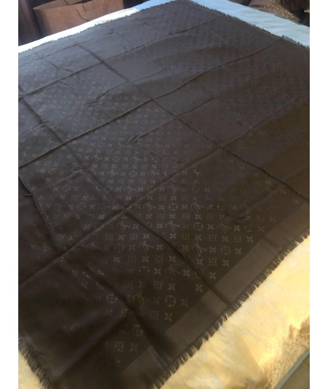 LOUIS VUITTON Коричневый платок, фото 4