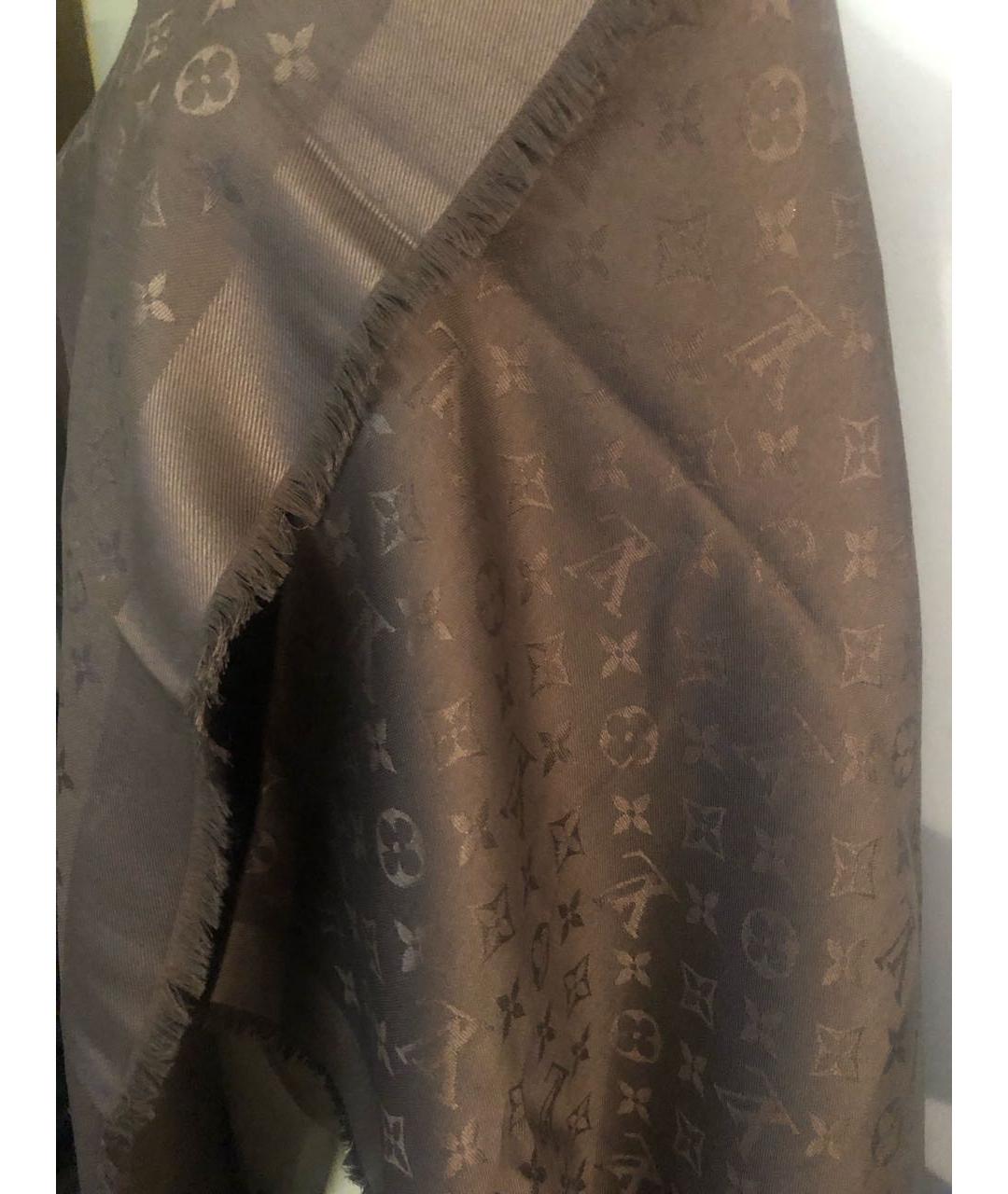 LOUIS VUITTON Коричневый платок, фото 8