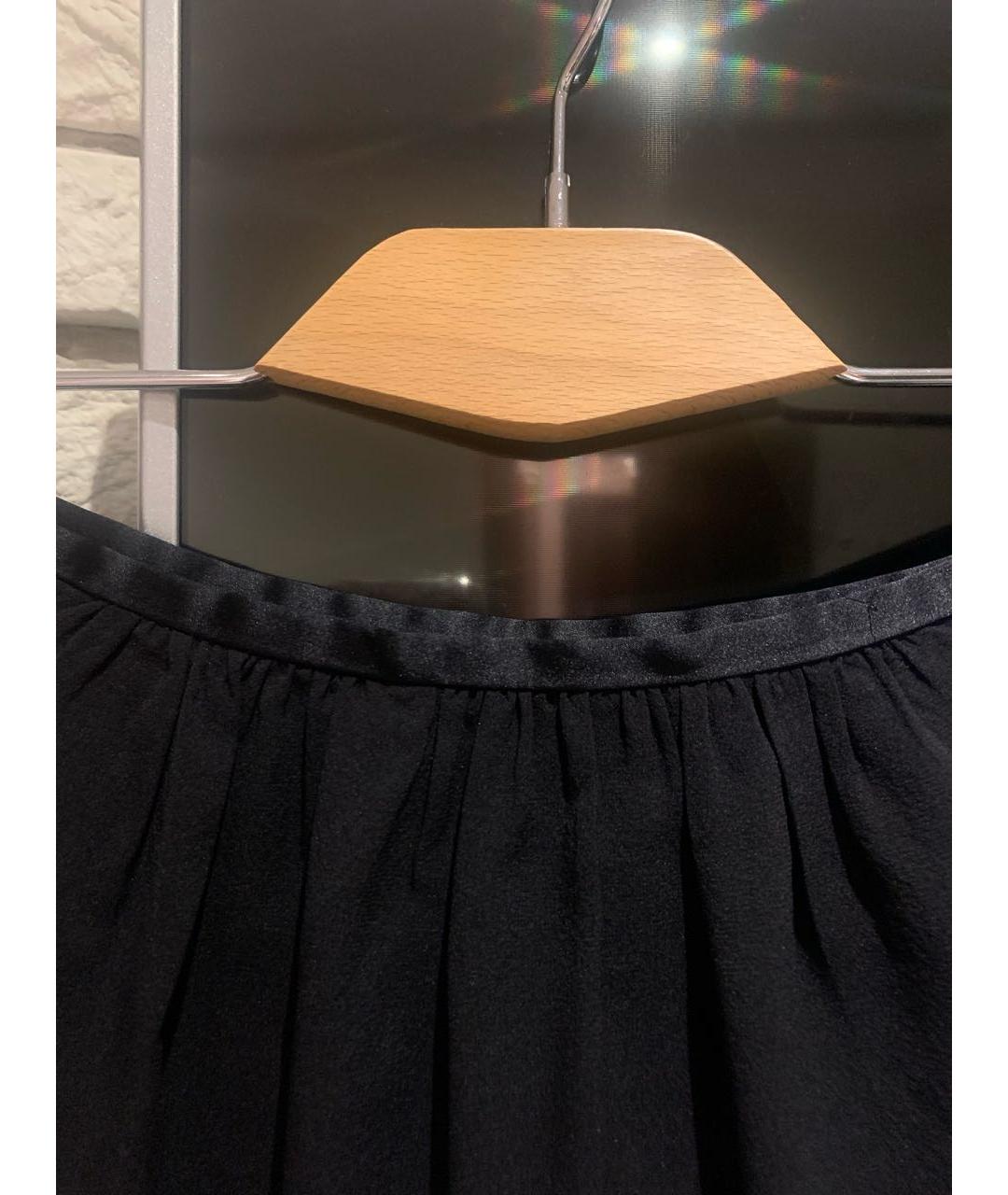 BURBERRY Черная шелковая юбка миди, фото 7