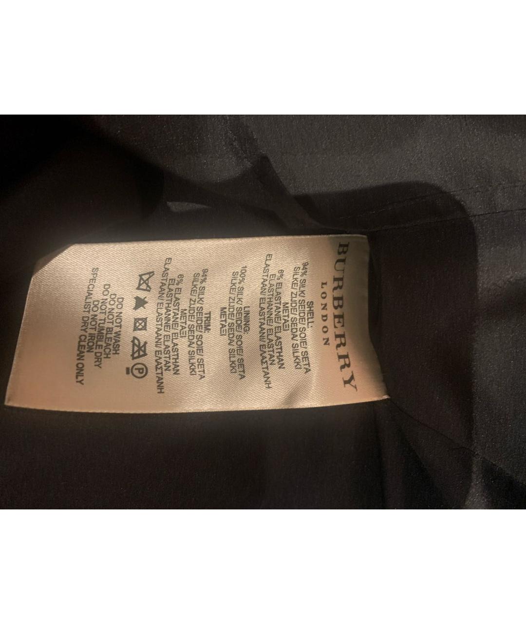 BURBERRY Черная шелковая юбка миди, фото 6