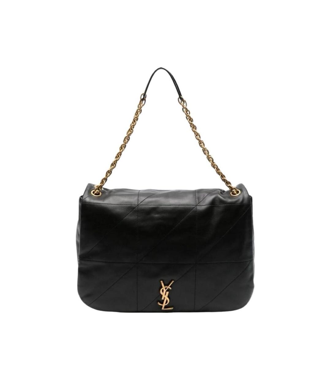 SAINT LAURENT Черная кожаная сумка тоут, фото 1