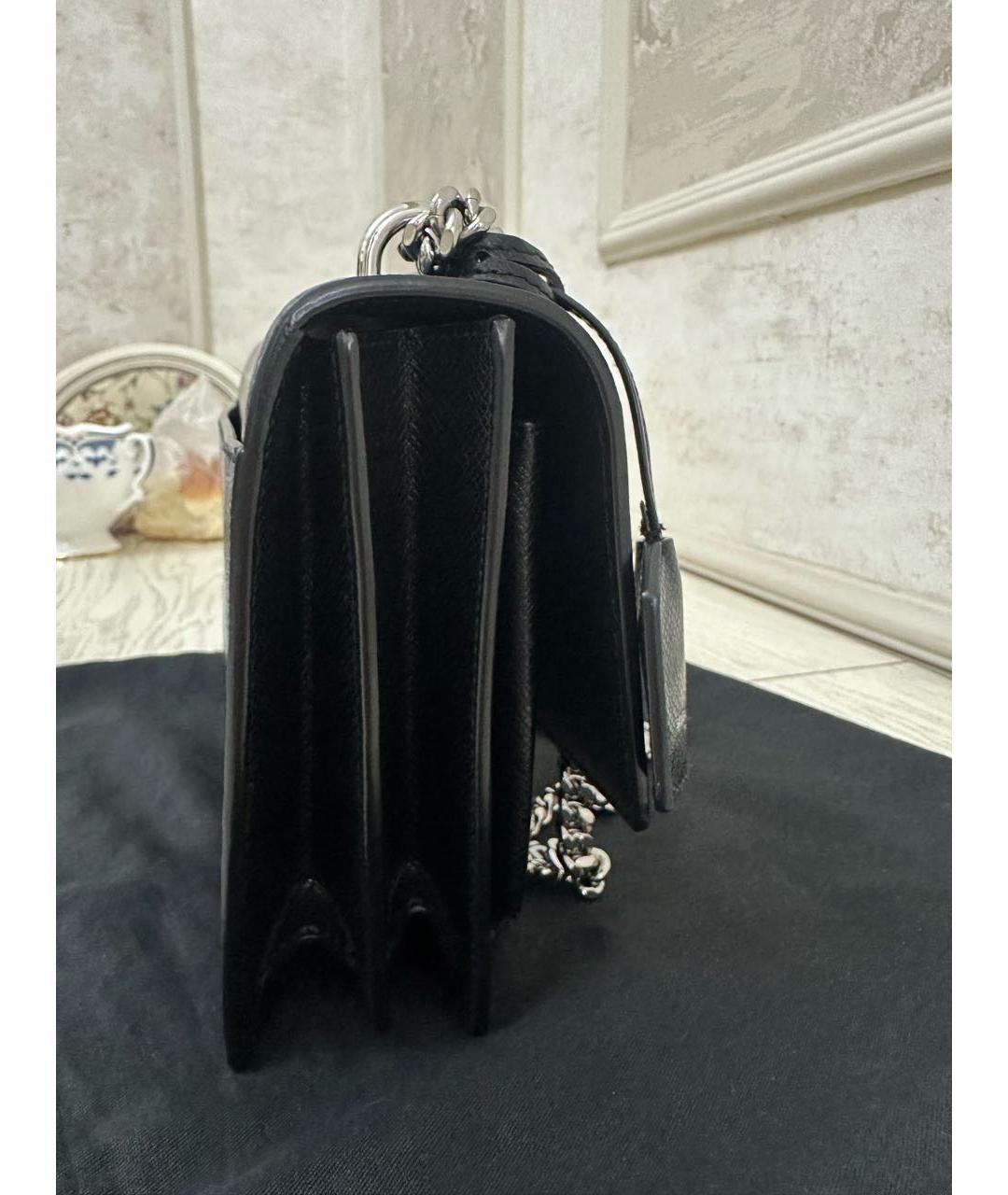 SAINT LAURENT Черная кожаная сумка через плечо, фото 3