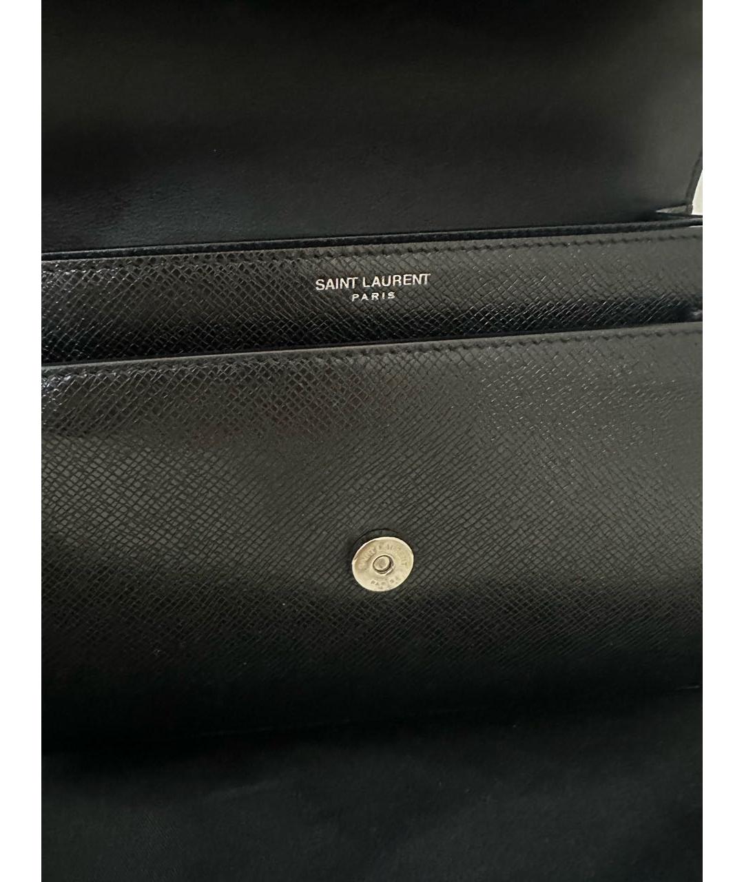 SAINT LAURENT Черная кожаная сумка через плечо, фото 8