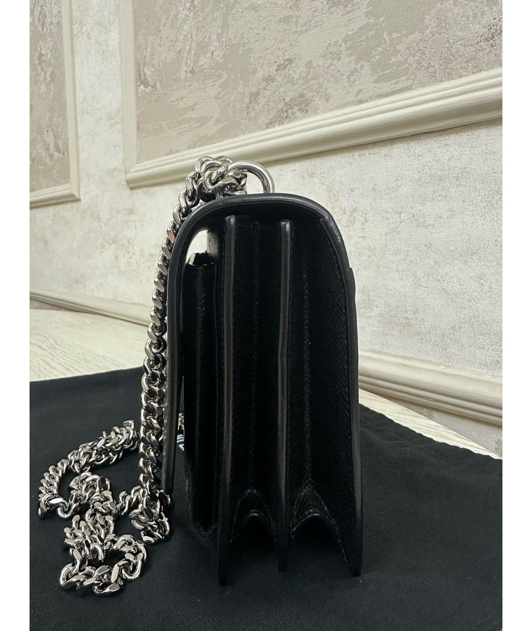 SAINT LAURENT Черная кожаная сумка через плечо, фото 5