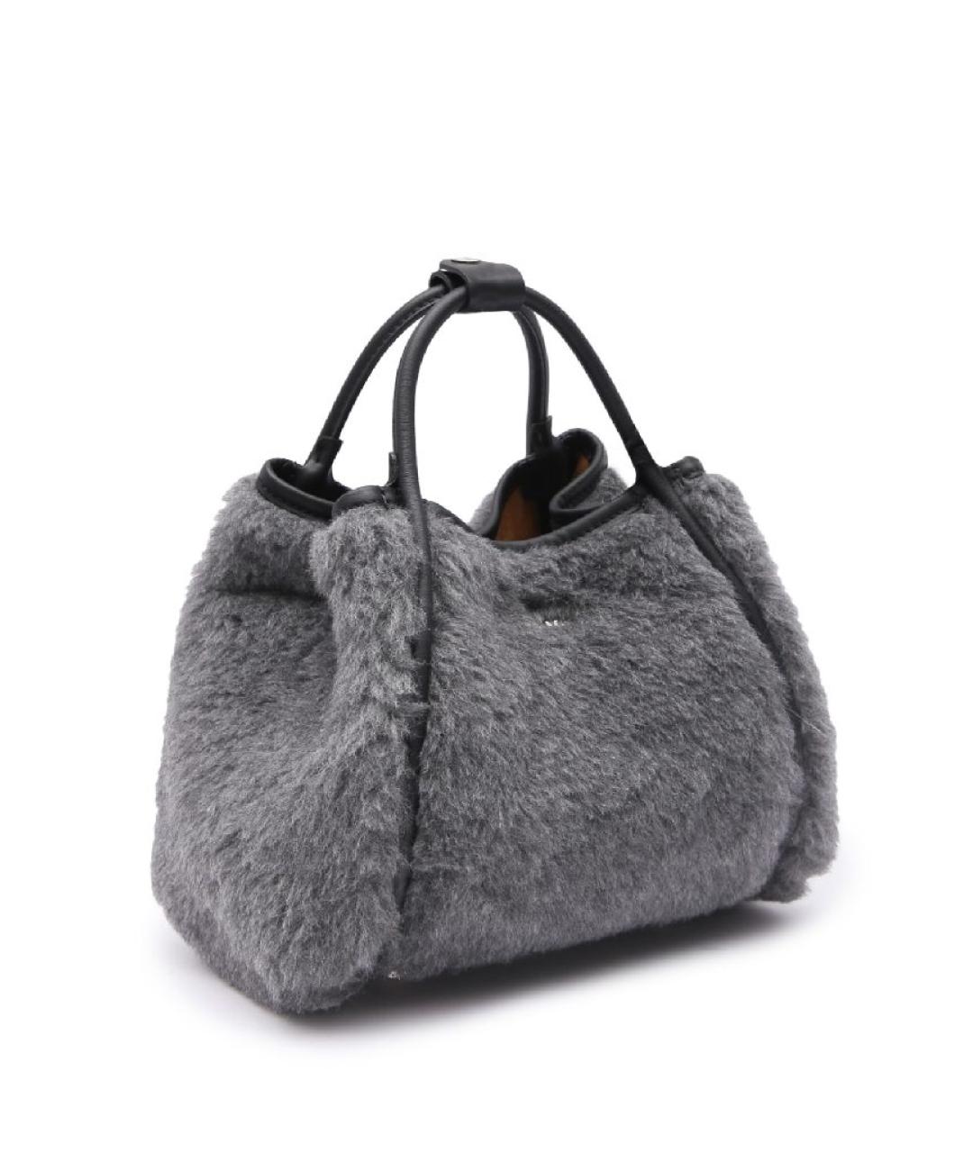 MAX MARA Серая шерстяная сумка тоут, фото 2