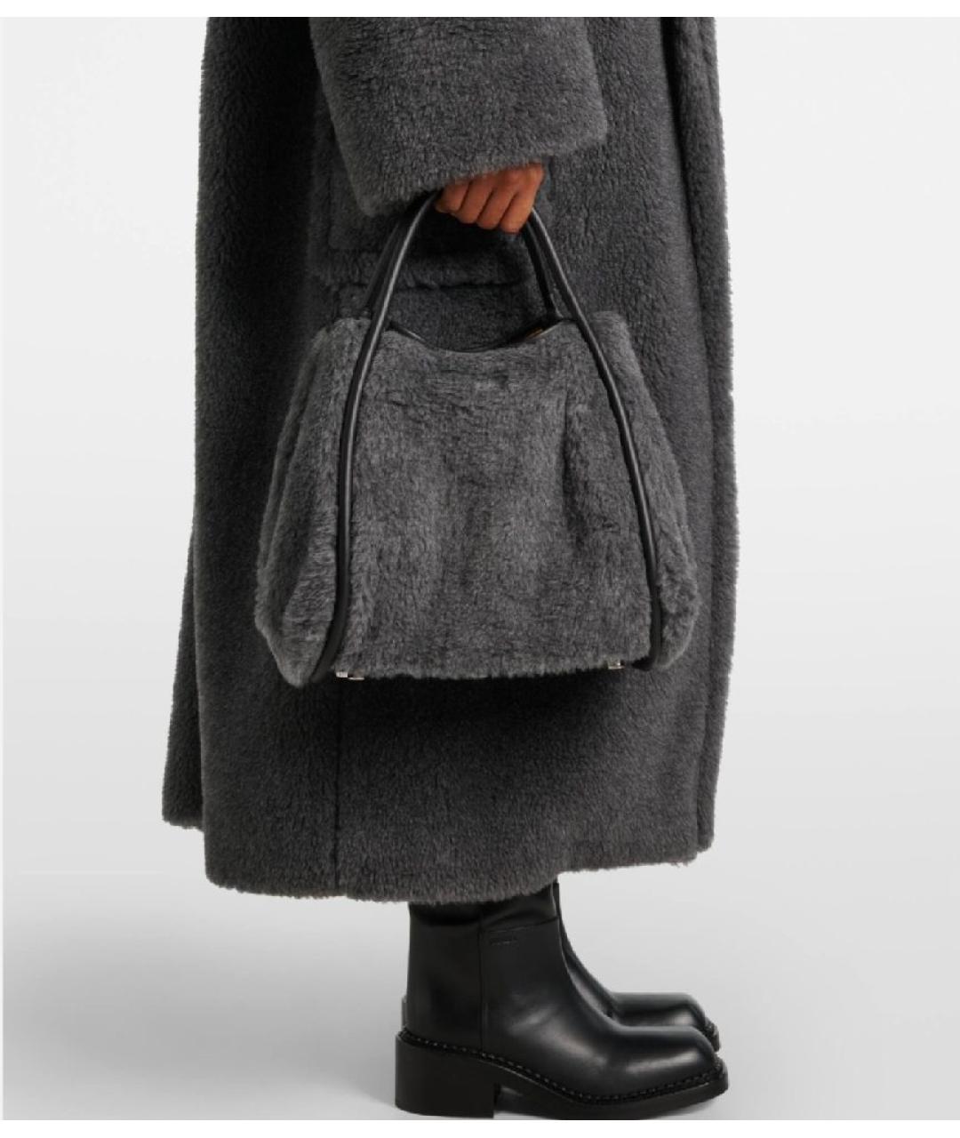 MAX MARA Серая шерстяная сумка тоут, фото 6