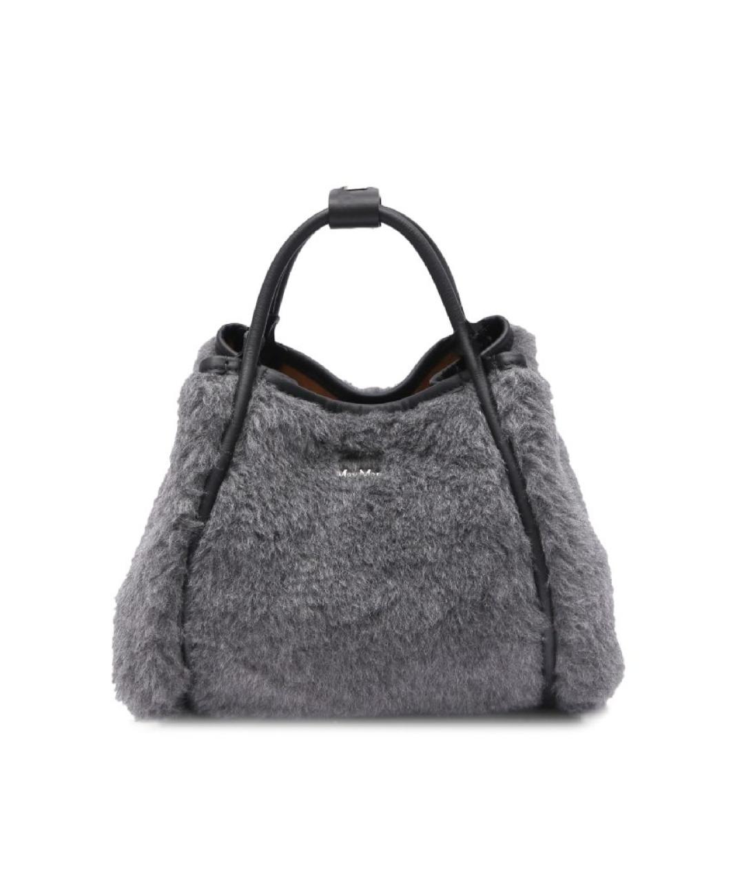 MAX MARA Серая шерстяная сумка тоут, фото 1