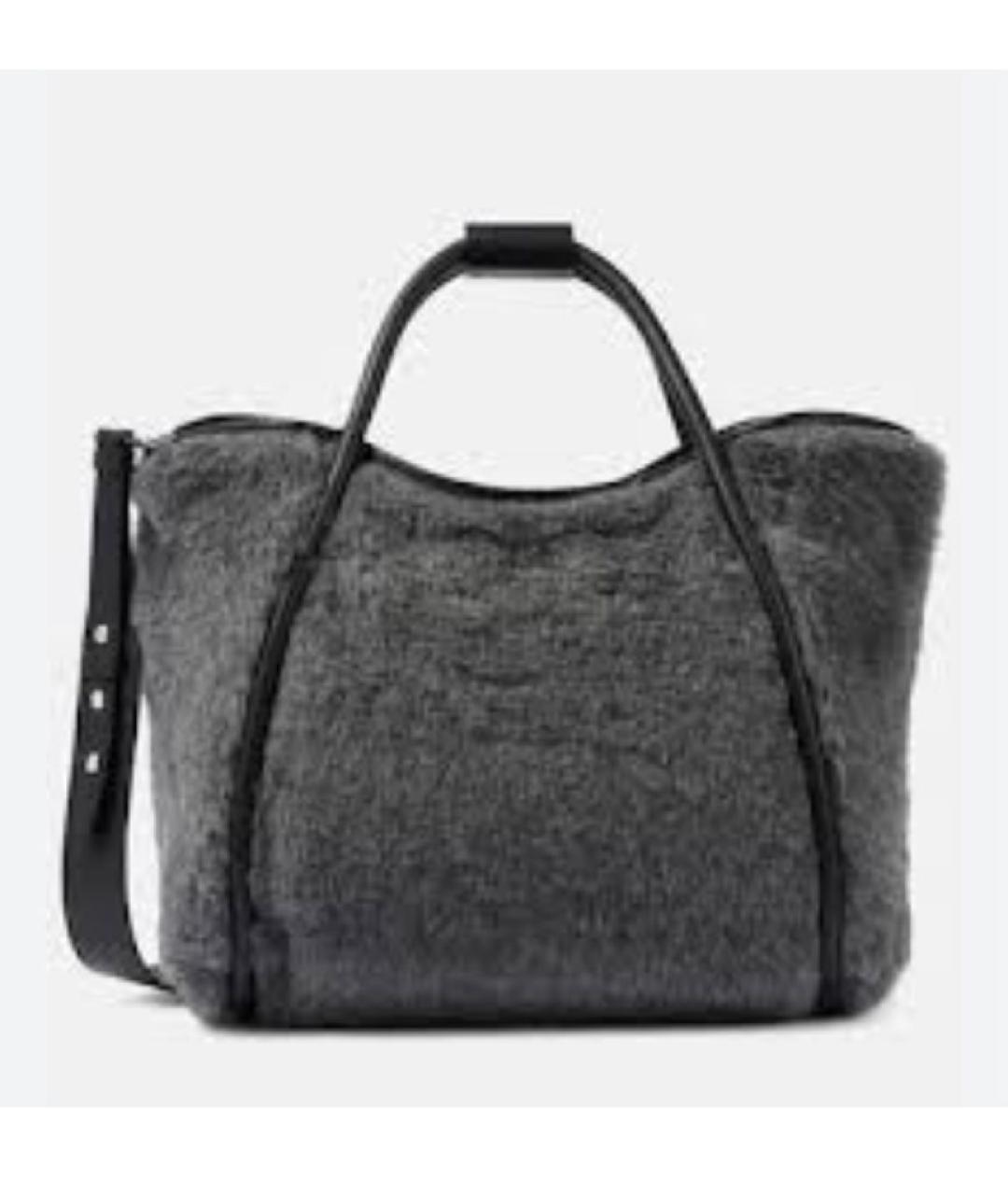 MAX MARA Серая шерстяная сумка тоут, фото 3