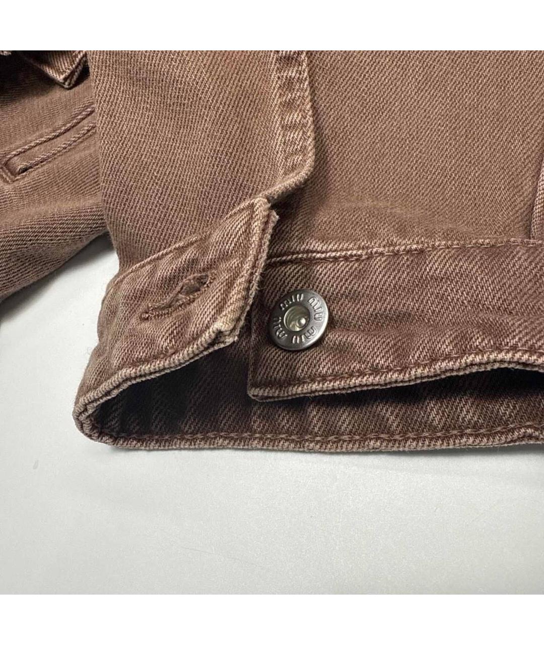 MIU MIU Коричневая деним куртка, фото 6