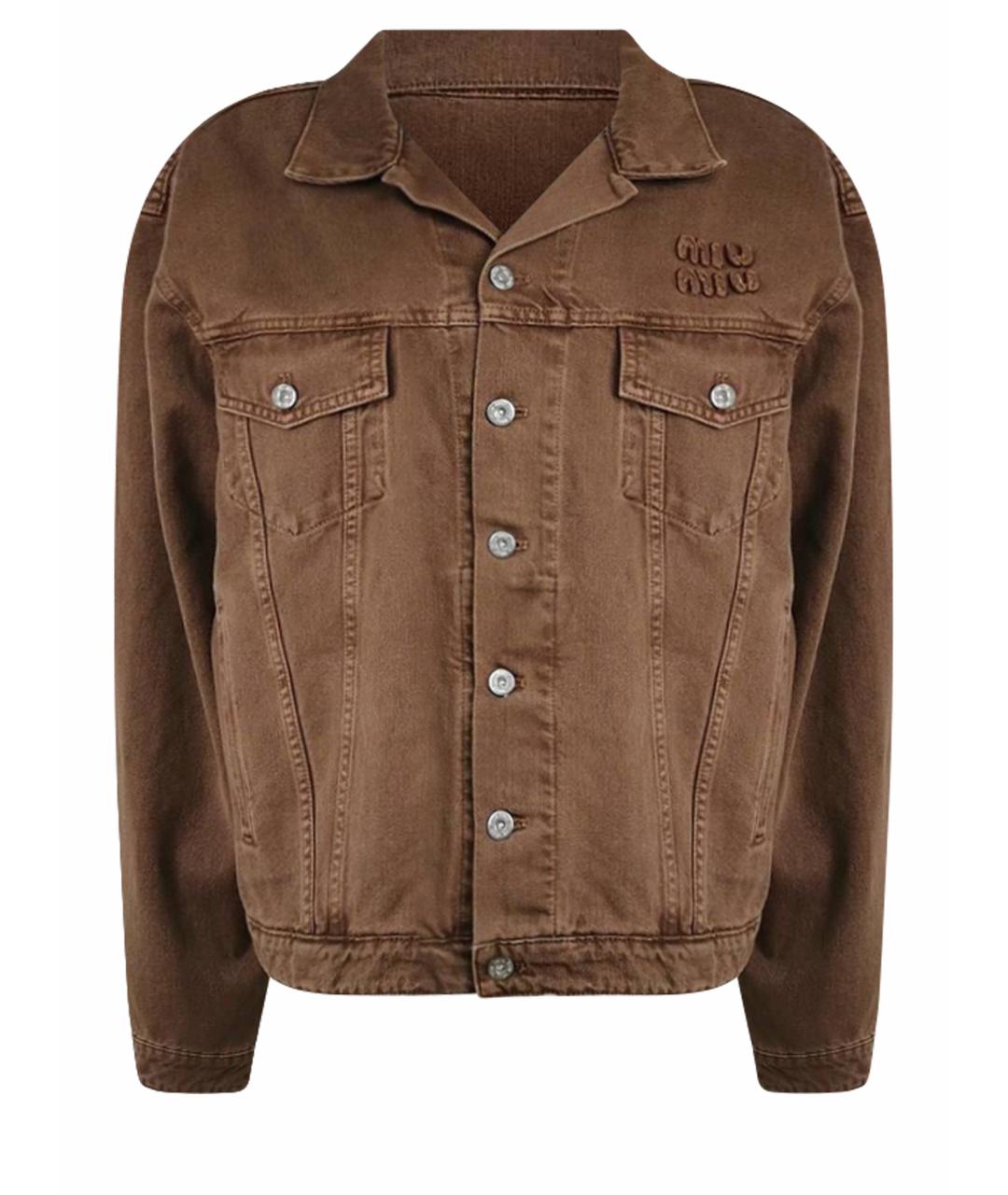 MIU MIU Коричневая деним куртка, фото 1