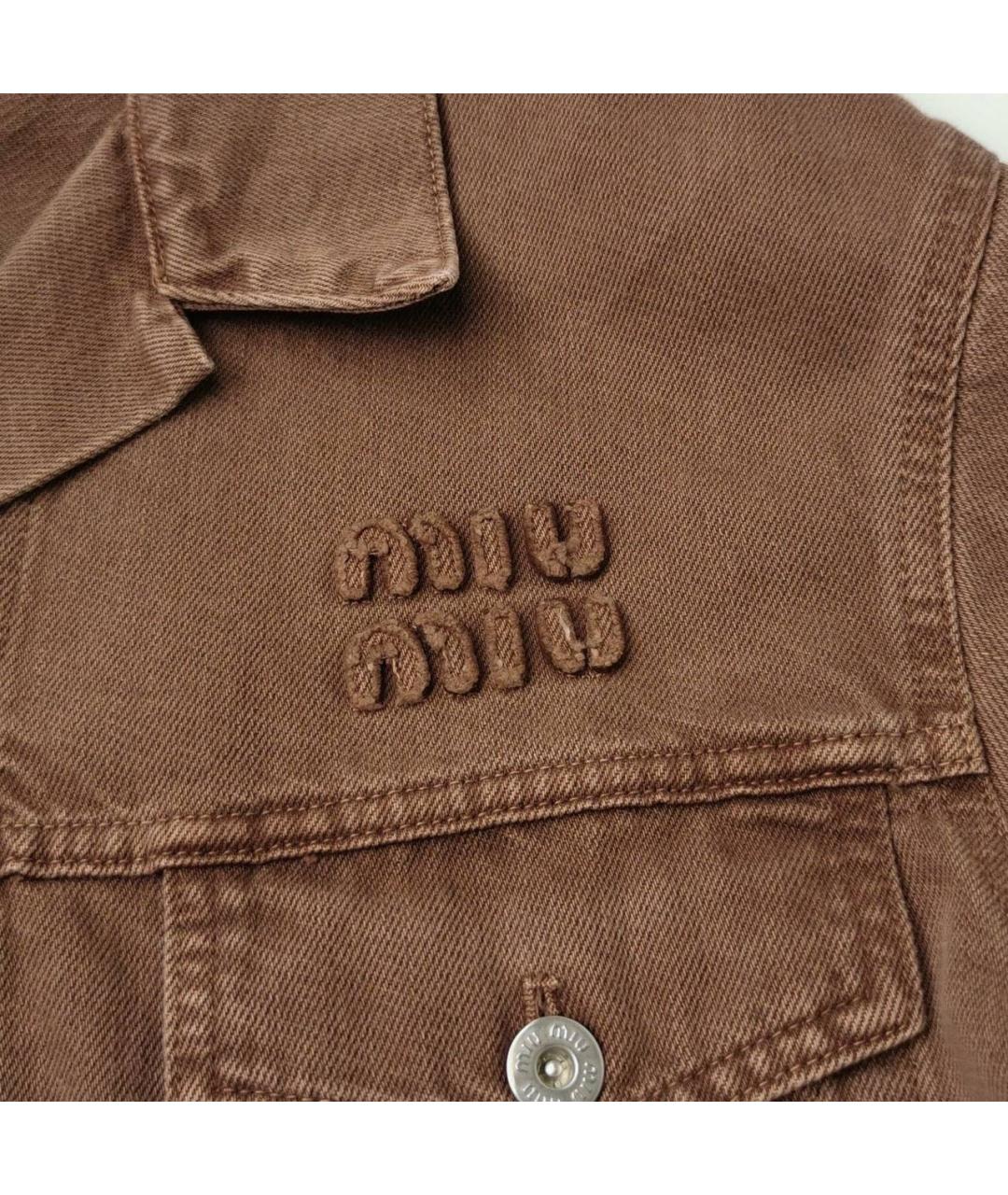 MIU MIU Коричневая деним куртка, фото 3
