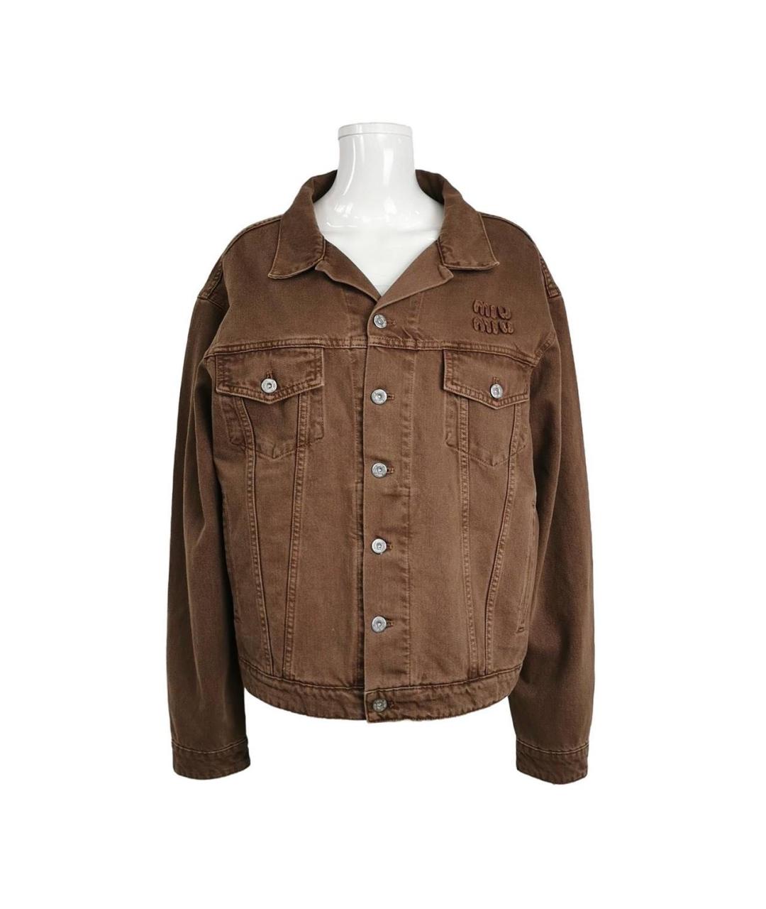 MIU MIU Коричневая деним куртка, фото 8