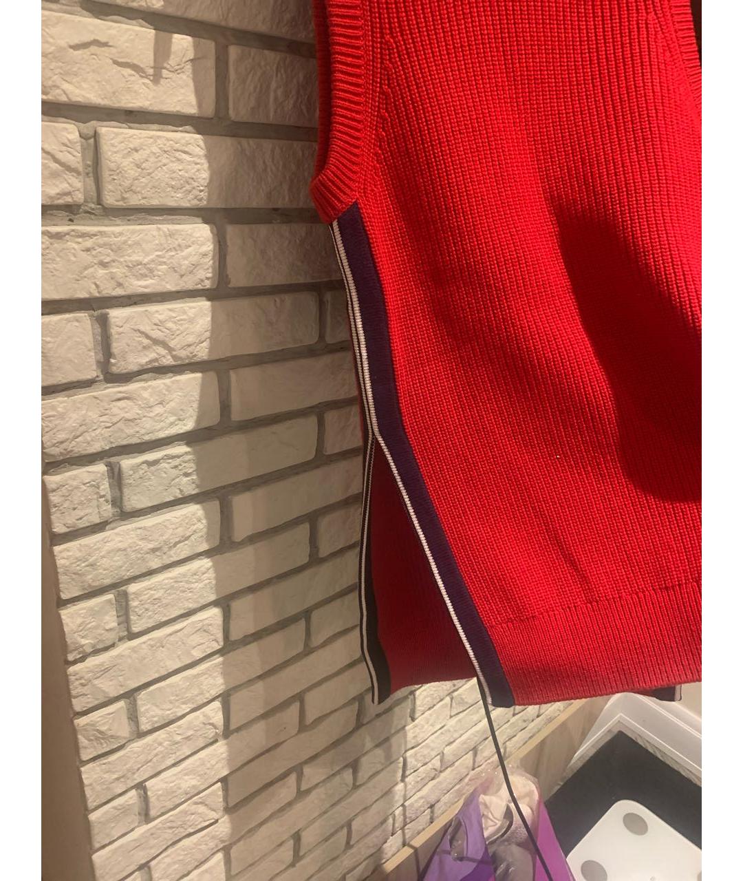 BURBERRY Красная шерстяная жилетка, фото 4