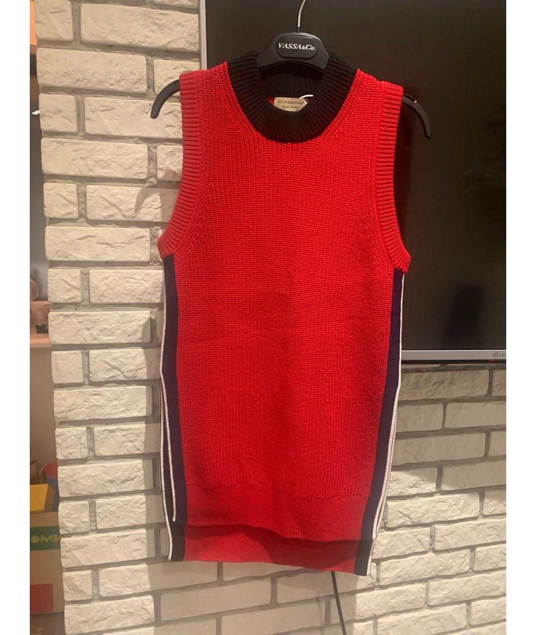 BURBERRY Красная шерстяная жилетка, фото 6