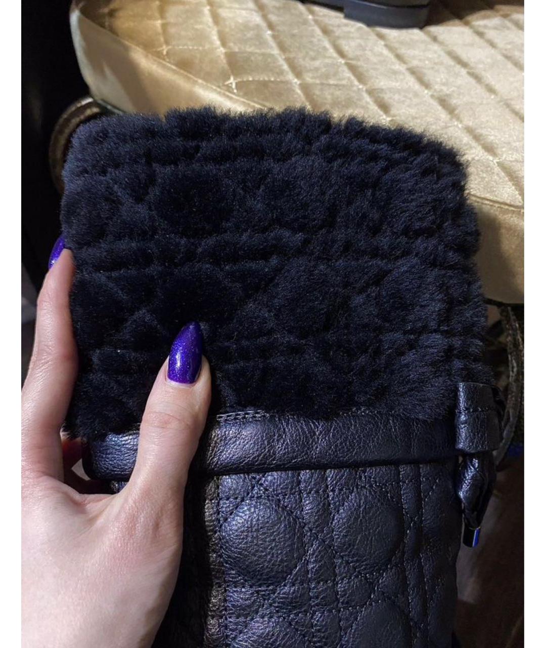 CHRISTIAN DIOR Черные кожаные сапоги, фото 6