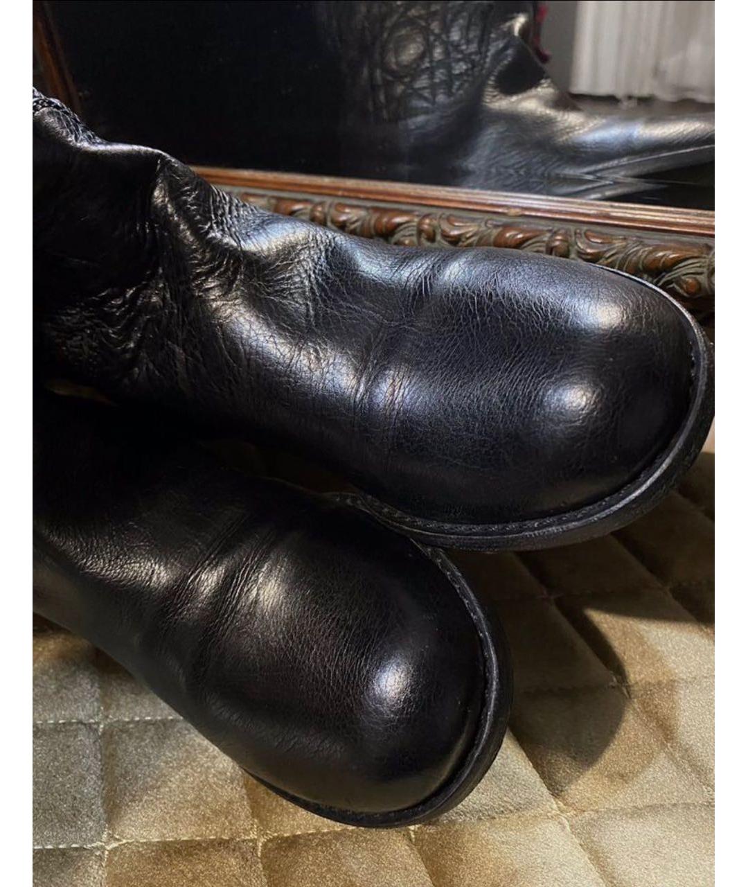 CHRISTIAN DIOR Черные кожаные сапоги, фото 3