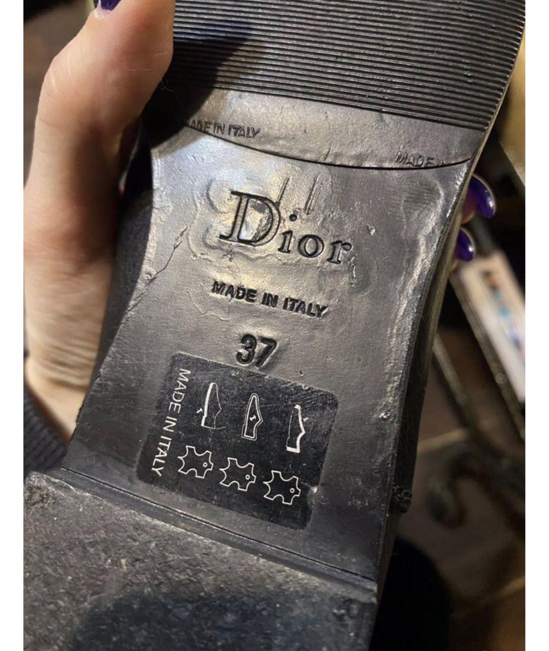 CHRISTIAN DIOR Черные кожаные сапоги, фото 7